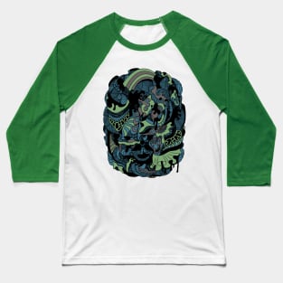 Mellow Cool Abstract Wave of Thoughts No 2 Baseball T-Shirt